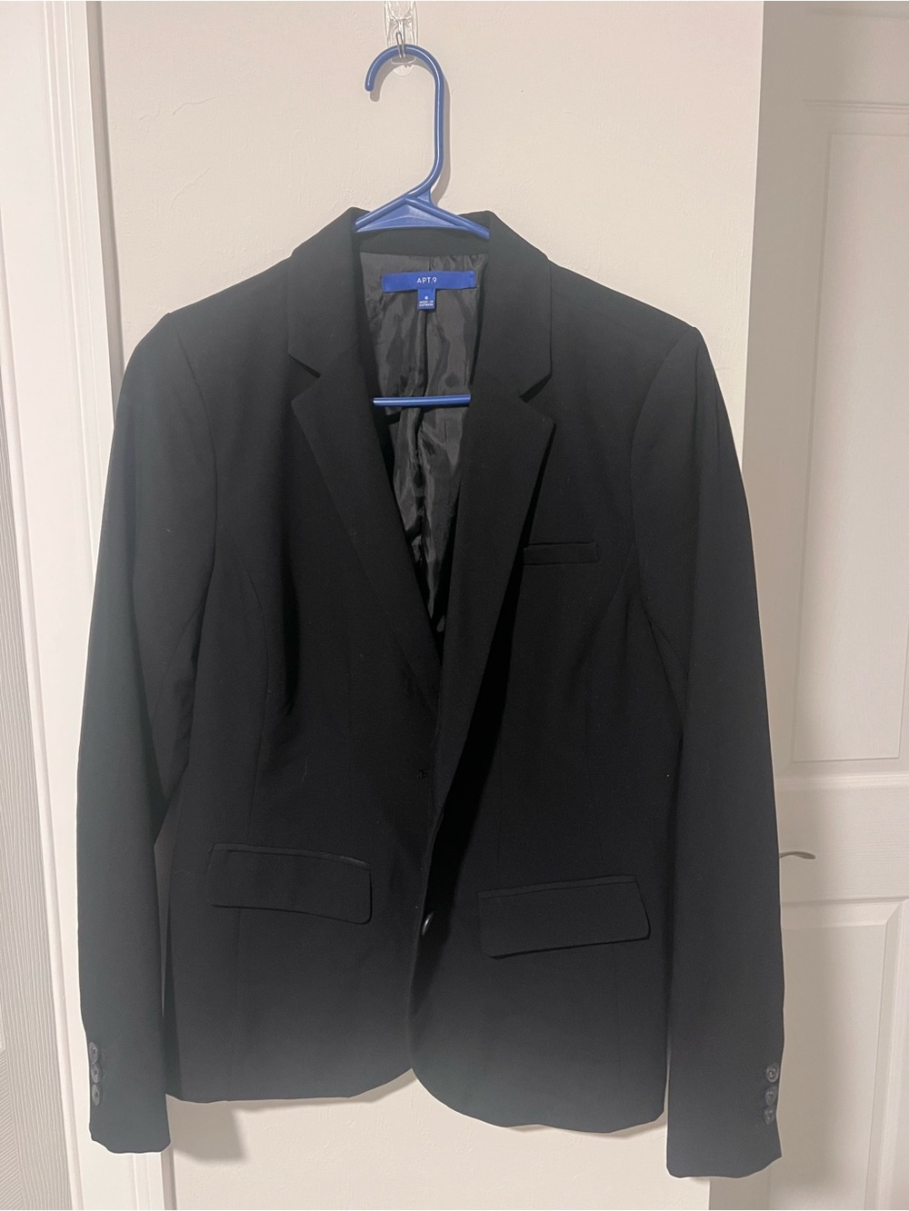 Apt. 9 Women's Black Tailored Single-Button Blazer